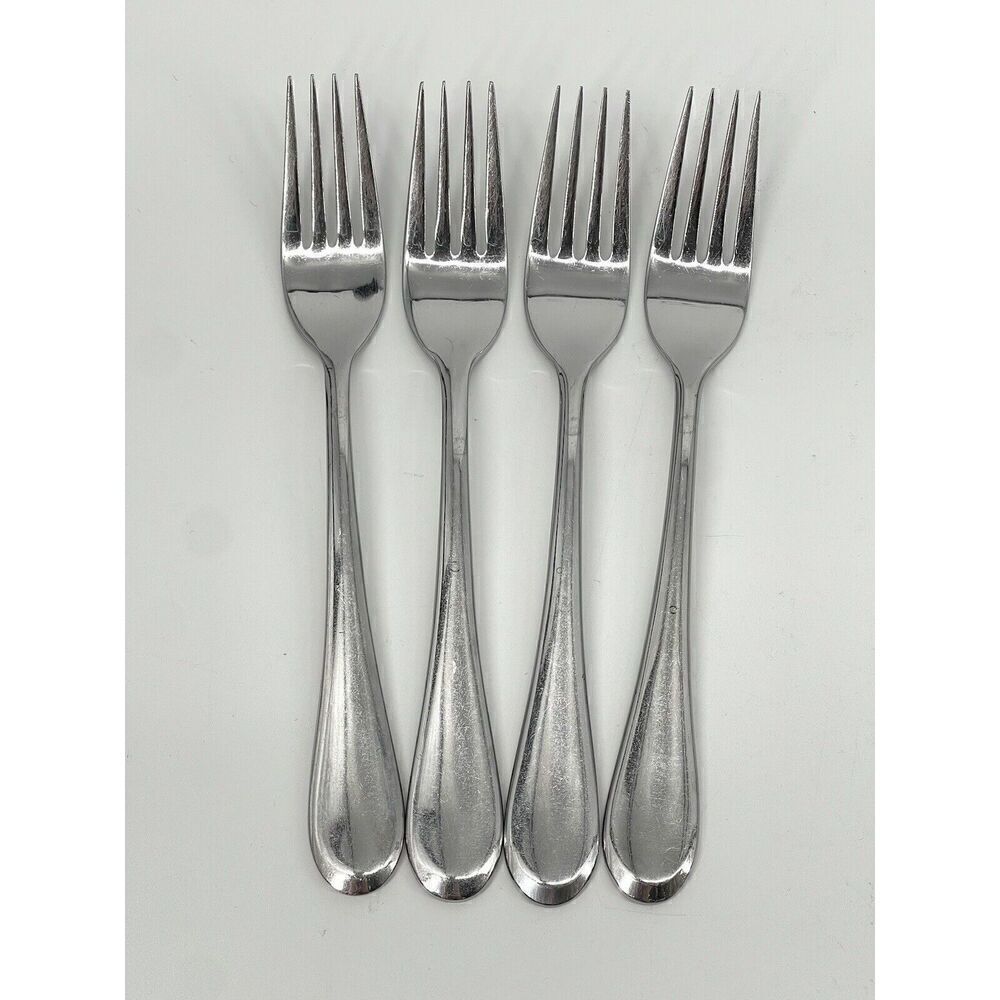Oneida ICARUS Place Dinner Forks 8” Glossy Stainless Flatware Set Of 4